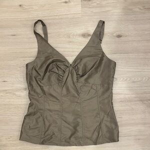 NIC+ZOE Green Bustier Top